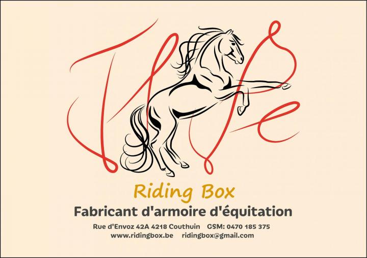 Logo ridingbox avec coordonnées